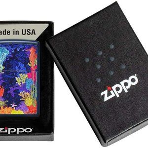 Sharp Navy Blue Sea Life Zippo Lighter